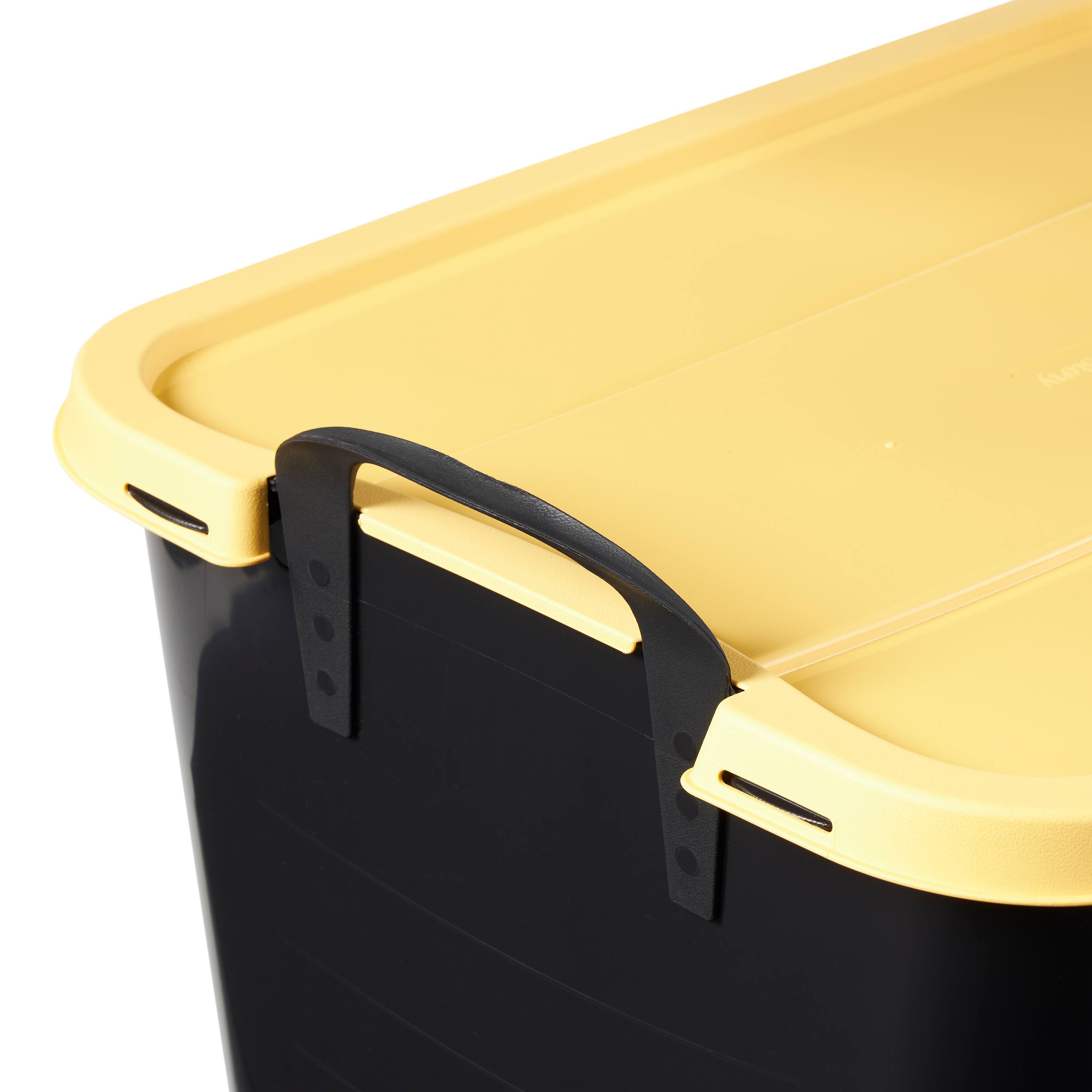 Alt View 3. Life Story - Life Story 55 Quart Stackable Storage Bin, Heavy Duty Lidded Container, 6 Pack - Yellow.