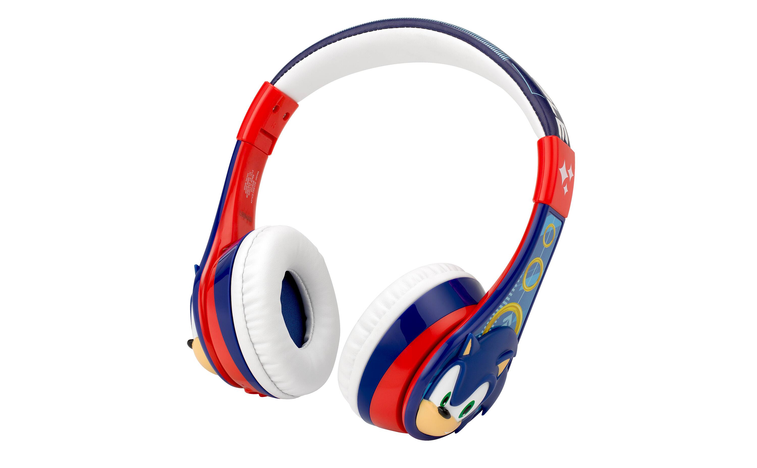 Angle. eKids - eKids Sonic the Hedgehog Bluetooth Headphones for Kids, Wireless Headphones for School, Home, or Travel - Blue.