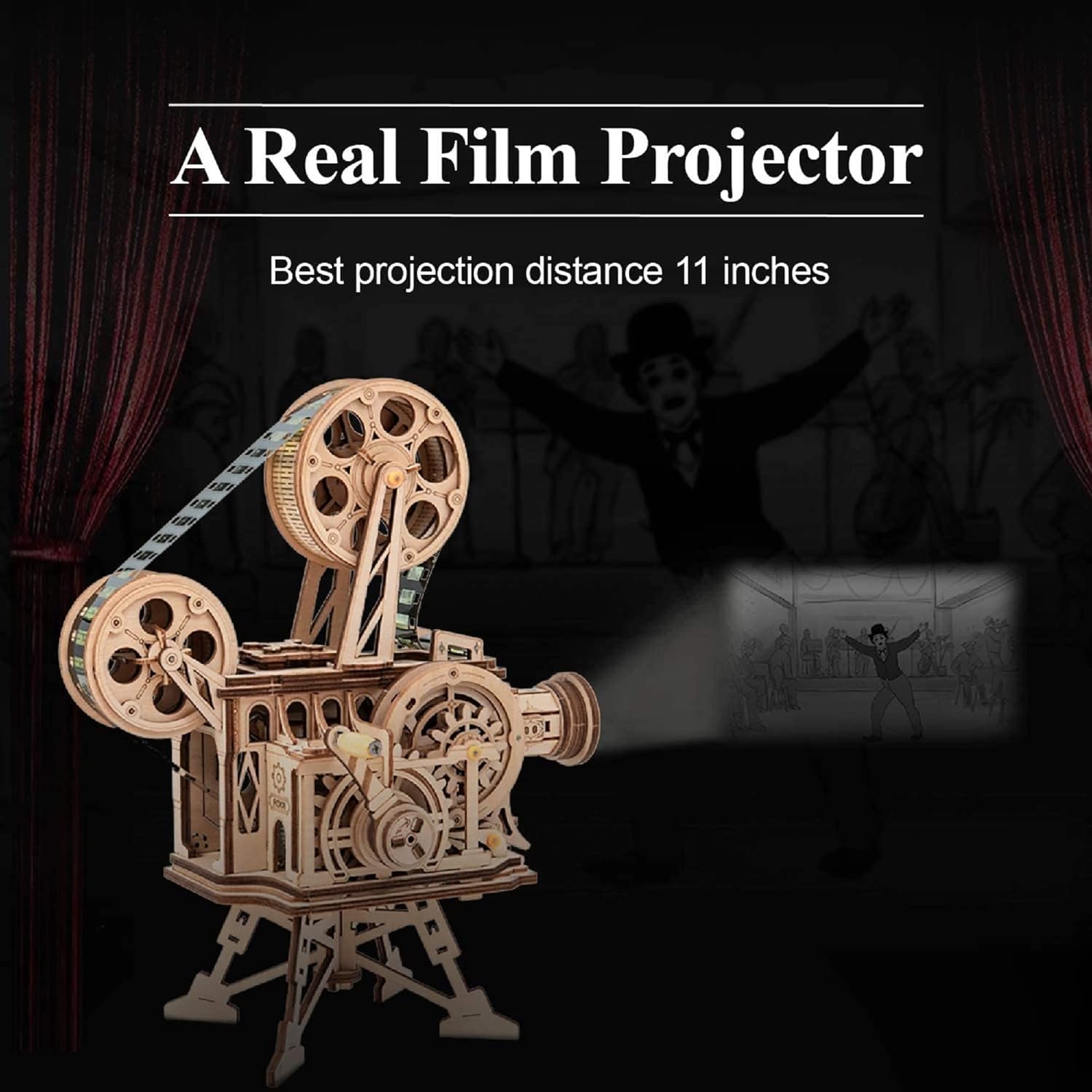 A Real Film Projector  
Best projection distance 11 inches