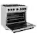 Left. ZLINE - ZLINE Autograph 36 in. Classic Satin Steel Gas Range w/ 6 Burners & Black Accents (CGRSZ-36-MB) - Stainless Steel.