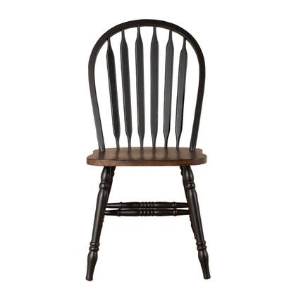Front. Liberty Furniture Industries - Windsor Side Chair)-Black- Set of 2 Solids Black - Black.