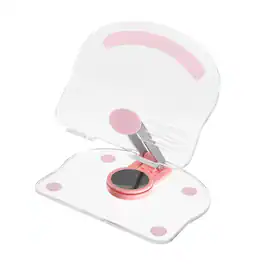 Unique Bargains - Acrylic Tablet Stand - Adjustable, Foldable, Portable, Clear, 360° Rotating Base, for Desk/Home/Office, Women Gift - Pink