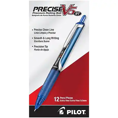 PRECISE V5 Premium Rolling Ball RT
Bolígrafo de Punta Rodante Único
- Precise Clean Line
- Línea Limpia y Precisa
- Smooth & Long Writing
- Escritura Suave
- Precision Tip
- Punta de Aguja
Pens/Piezas: 12
Extra Fine/Extra Fino: 0.5mm
PILOT