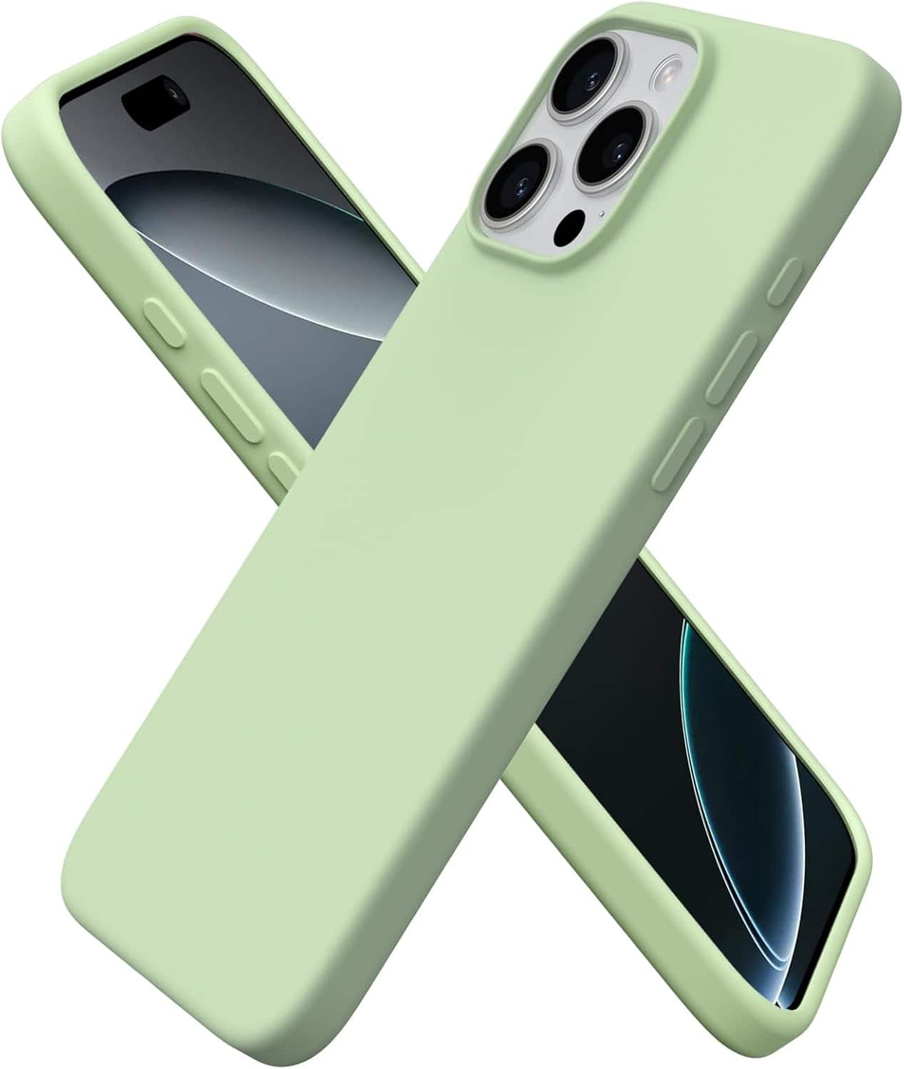 Front. Ornarto - ORNARTO Designed for iPhone 16 Pro Max Case 6.9", Liquid Silicone Full Covered Protective Case-Matcha - Matcha.