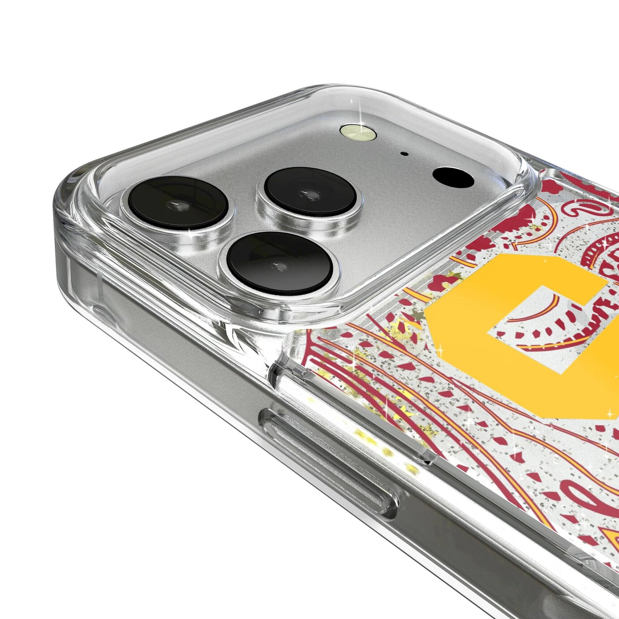 Alt View 2. Keyscaper - USC Trojans iPhone Glitter Paisley Design Case - 13 Pro - Multicolor.