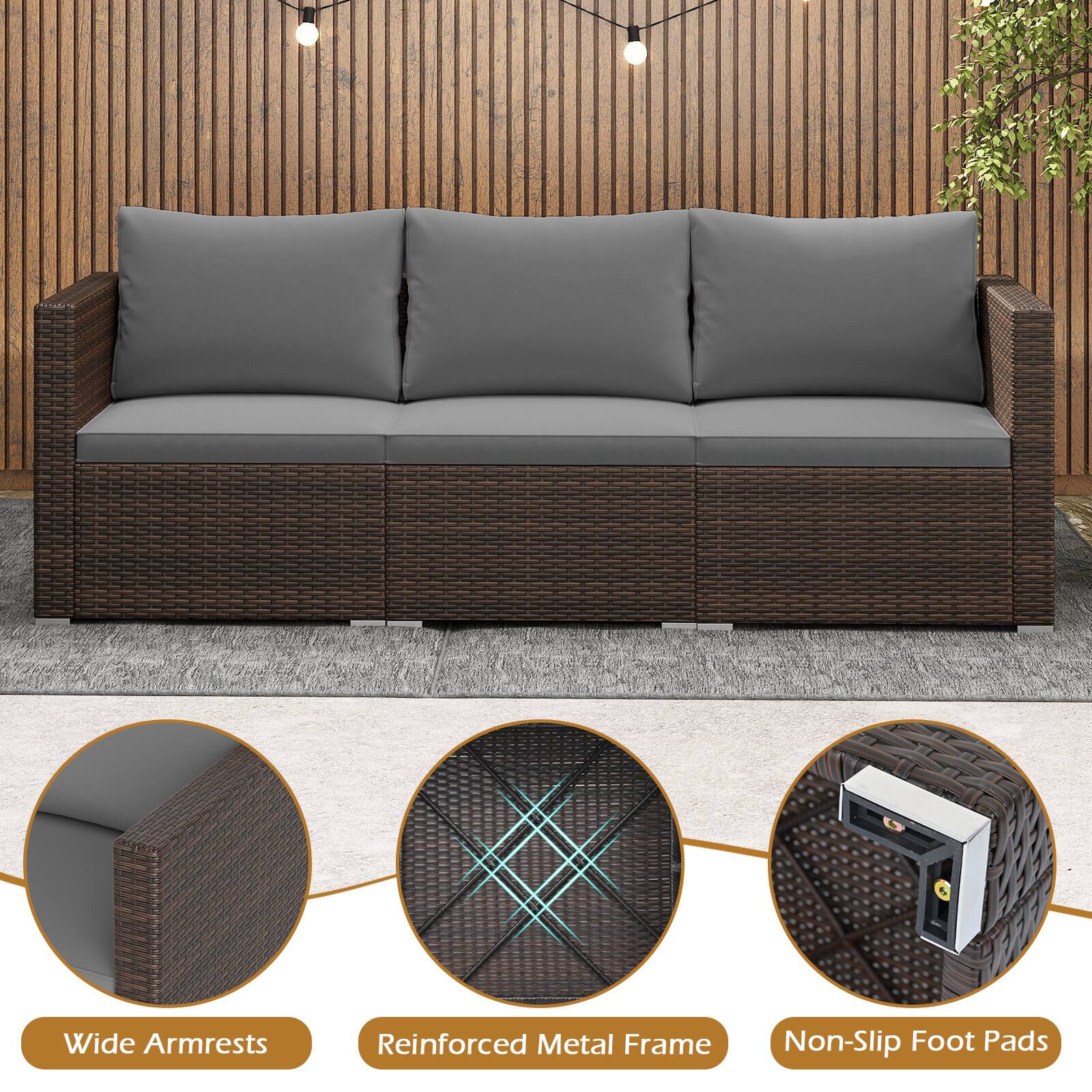 Wide Armrests  
Reinforced Metal Frame  
Non-Slip Foot Pads