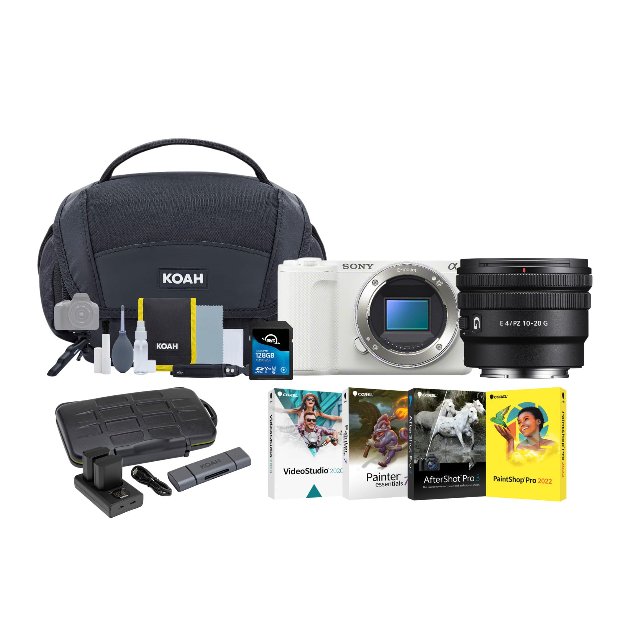チェジョンヒョプ　ソウルファンミグッズCUSTOM FILM CAMERA Sony ZV E10 II Mirrorless Camera (White) with 10 20mm f/4 PZ