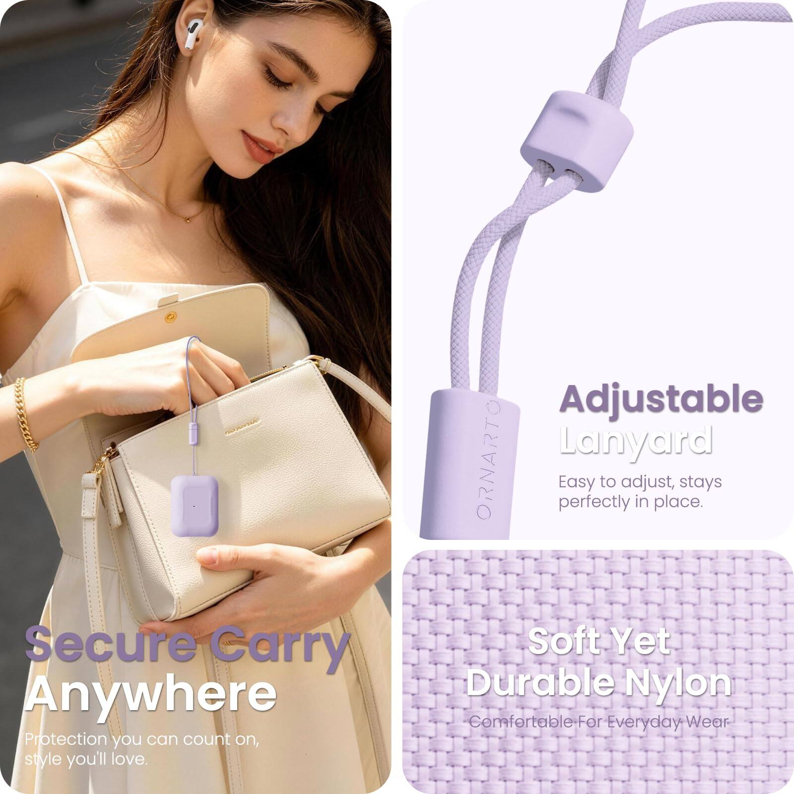 Adjustable Lanyard  
Easy to adjust, stays perfectly in place.  
Secure Carry Anywhere  
Protection you can count on, style you'll love.  
Soft Yet Durable Nylon  
Comfortable For Everyday Wear