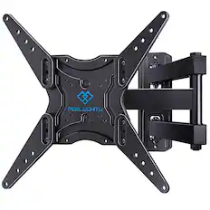 Front. Perlesmith - Full Motion TV Wall Mount for 26-60 Inch TVs, Swivel Tilt Extension TV Mount Bracket, VESA 400x400, Holds up to 70 lbs - Black.