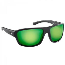 Flying Fisherman - Kingfisher Sunglasses - Matte Black/Green Mirror