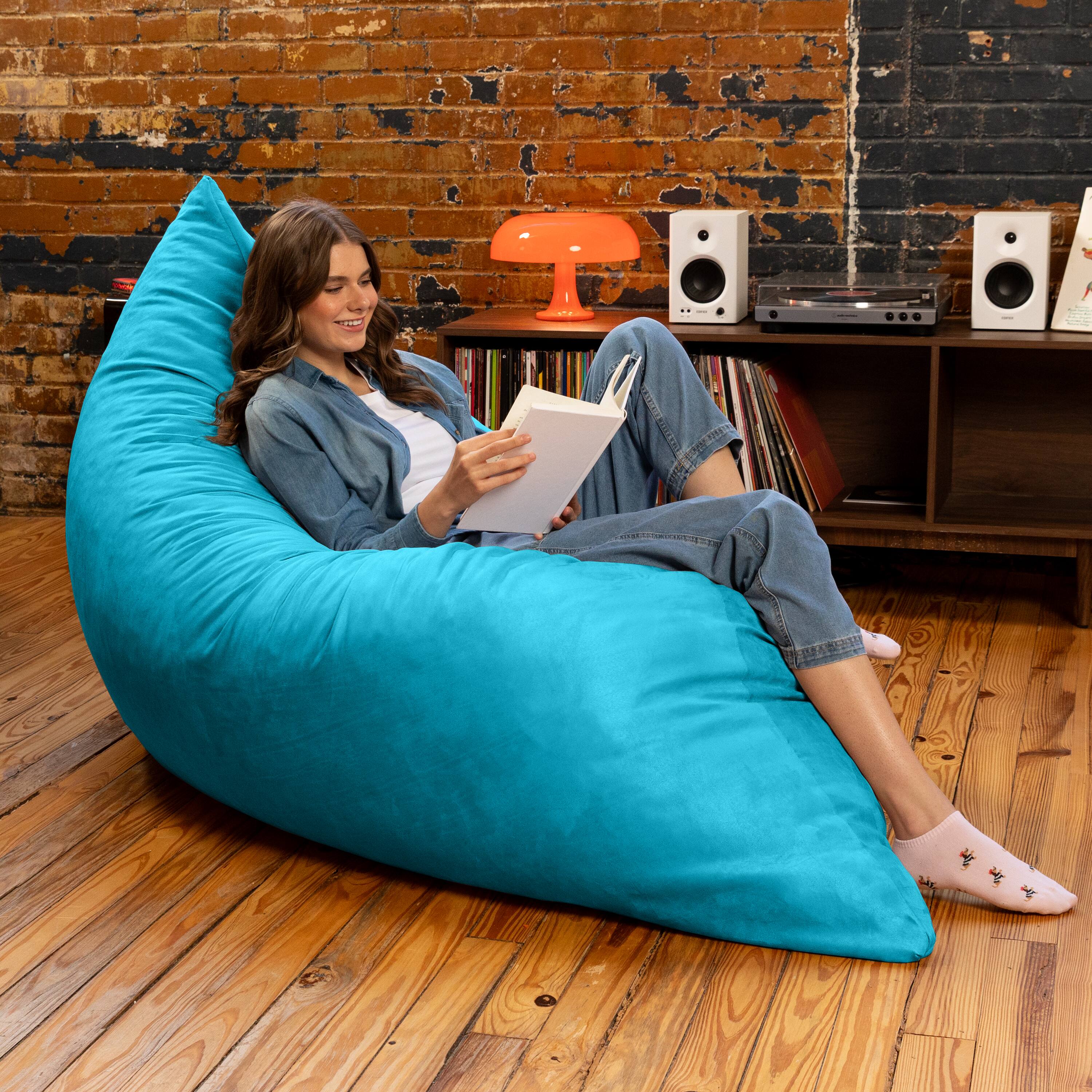 Alt View 4. Jaxx - Jaxx Pillow Saxx 5.5-Foot - Huge Bean Bag Floor Pillow and Lounger, Teal - Teal.
