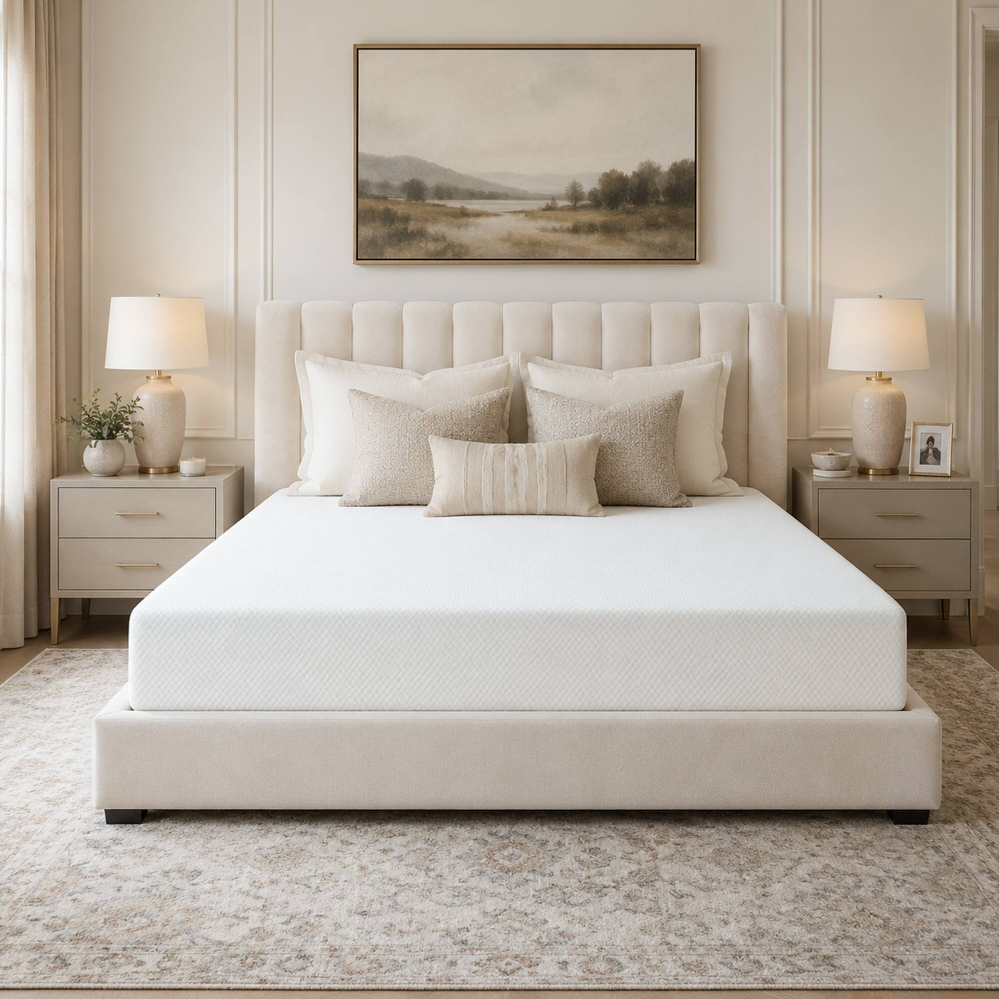 Front. Anysun - 12" Twin XL Memory Foam Mattress – Gel-Infused Cooling Layer, High-Density Support, CertiPUR-US Certified - White.