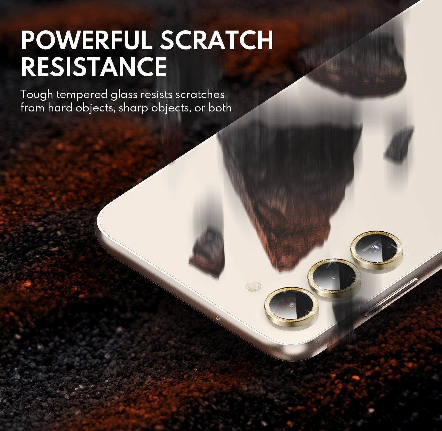 POWERFUL SCRATCH RESISTANCE

Tough tempered glass resists scratches from hard objects, sharp objects, or both