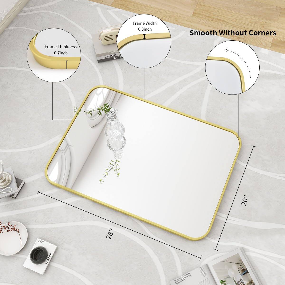 Frame Width 0.3 inch  
Smooth Without Corners  
Frame Thickness 0.7 inch  
Design CELIM  
20" x 28"