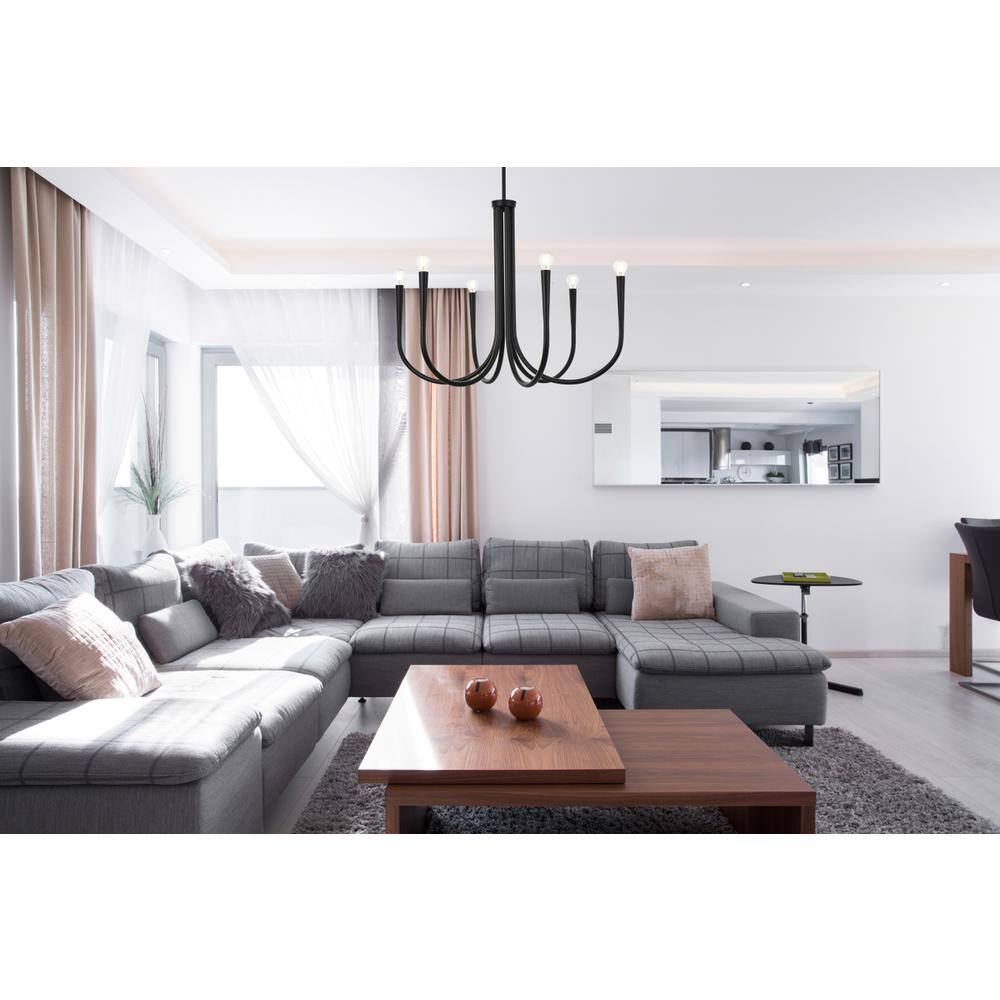 Angle. Living District - Layne 30 inch chandelier in Black - Black.