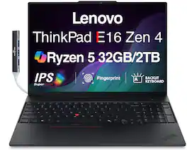 Lenovo - Upgraded - ThinkPad E16 Laptop 16.0 WUXGA (AMD Ryzen 5 230, 32GB DDR5, 2TB PCIe SSD, AMD Radeon, Win 11 Pro) w/USB Hub - Black