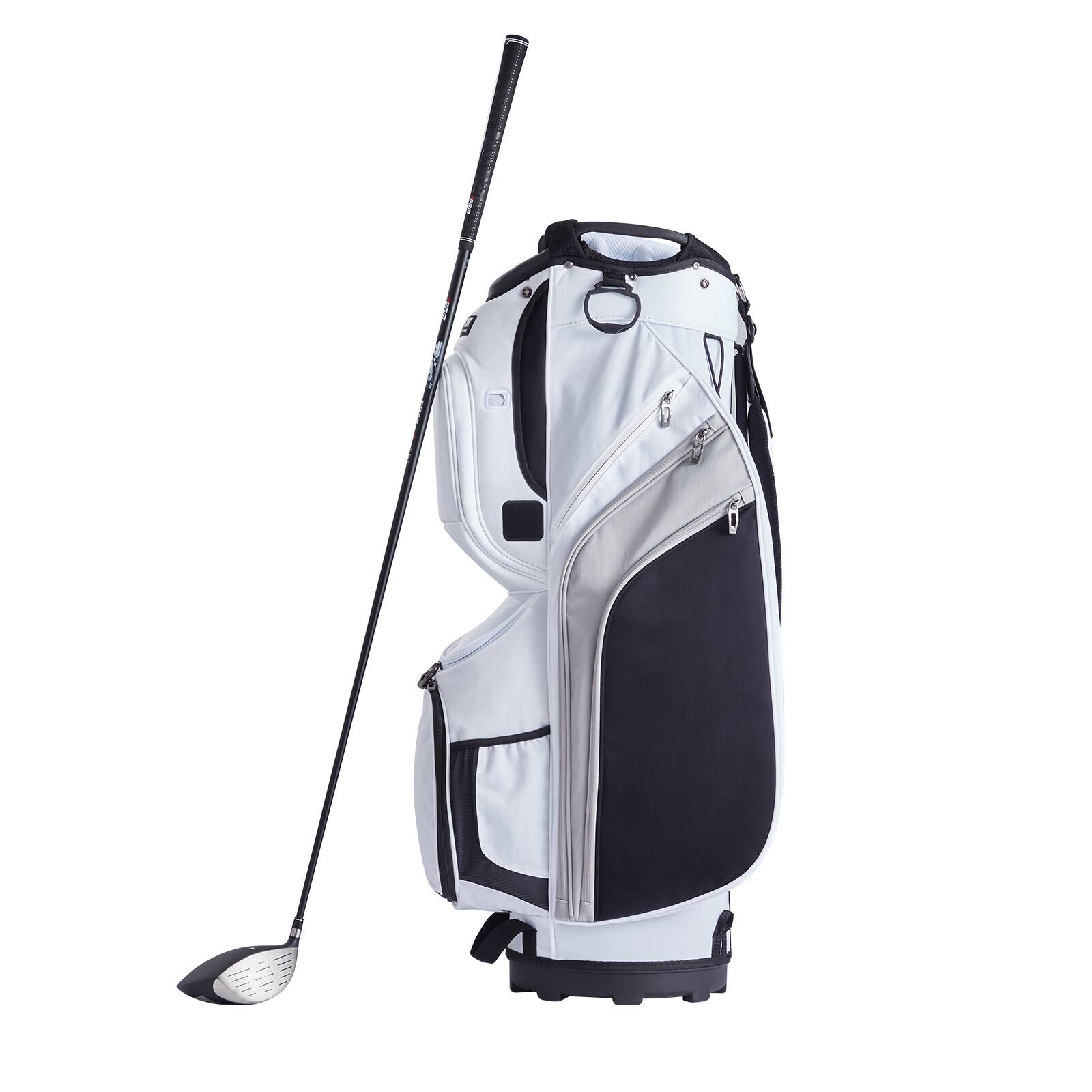Alt View 5. VEVOR - Golf Cart Bag with 14 Way Organizer Divider Top, 36” 13 Pockets Premium Nylon Cart Bag, Durable Golf Bags with Handles - White.