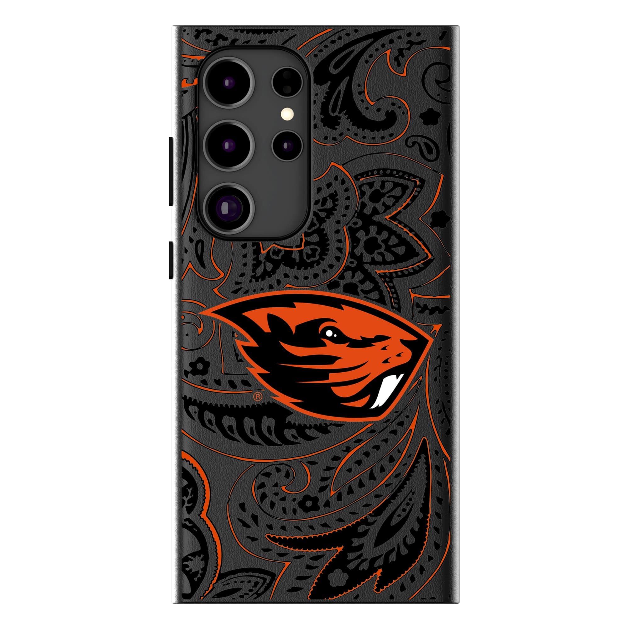 Keyscaper - NCAA - Oregon State Beavers Paisley Galaxy Magnetic Bump Case - S24 - Black