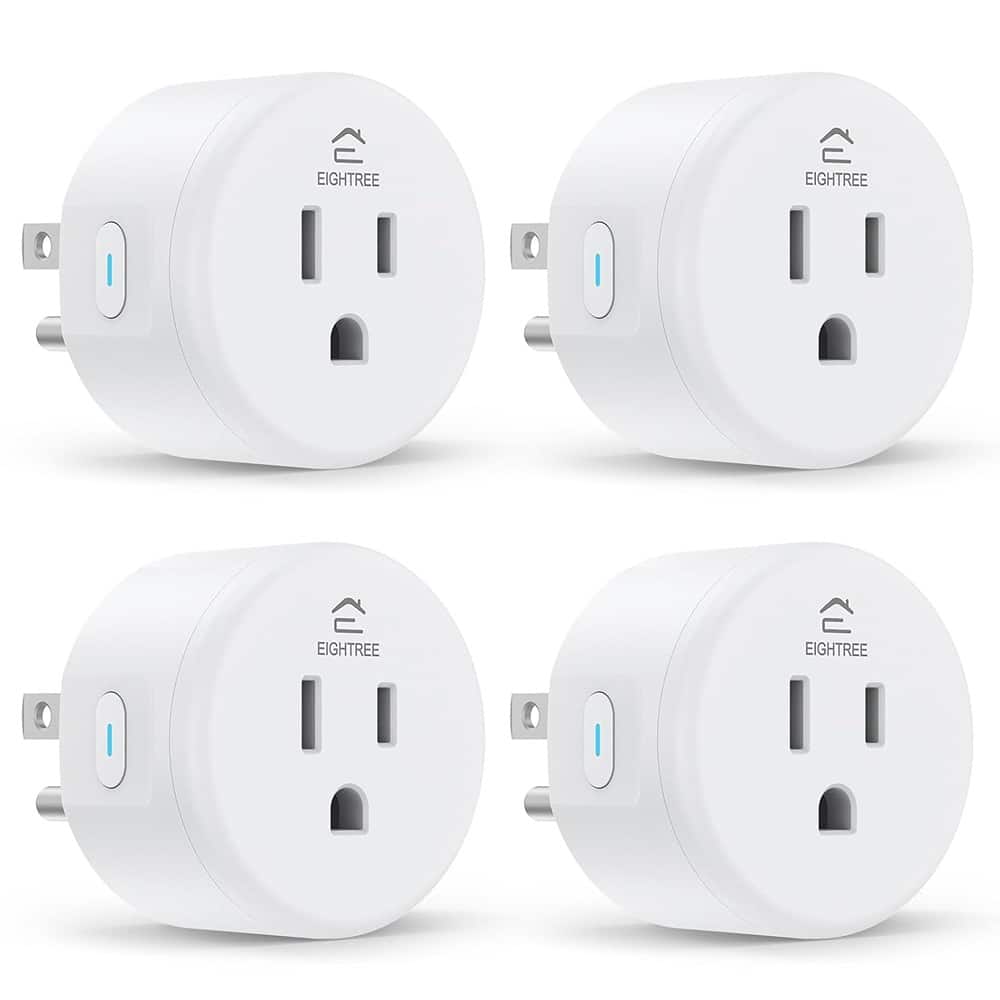 MOSZAR LLC - Smart Wi-Fi Plug 4-Pack, Works with Alexa & Google, Timer Function - White