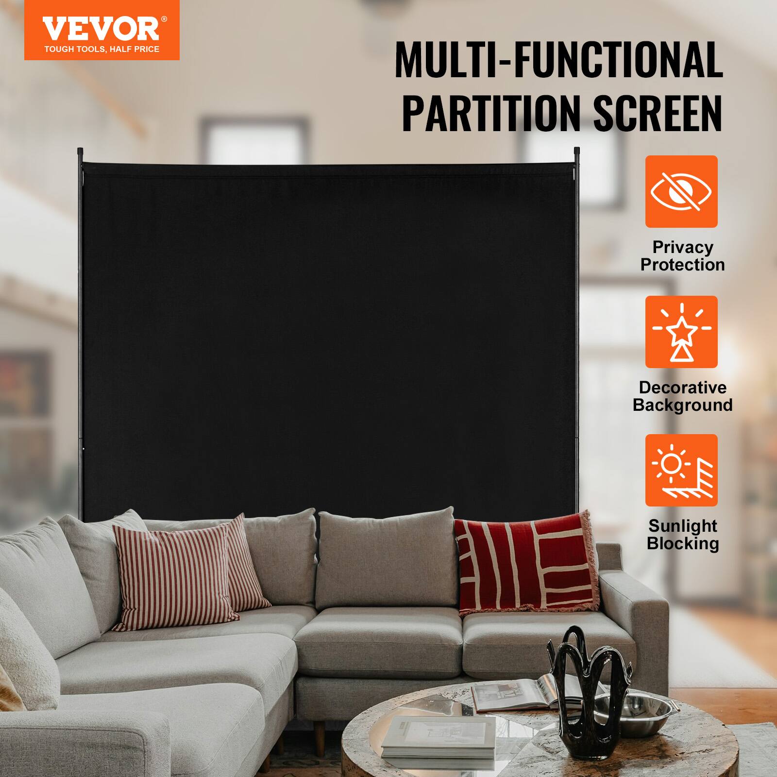 VEVOR TOUGH TOOLS. HALF PRICE MULTI-FUNCTIONAL PARTITION SCREEN
Privacy Protection
Decorative Background
Sunlight Blocking