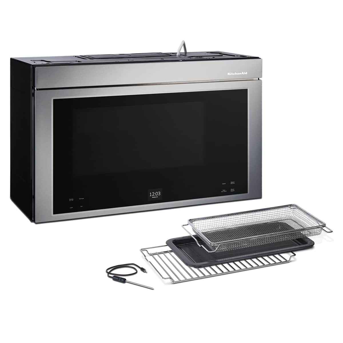 KitchenAid KitchenAid - 1.1 Cu. Ft. Convection Flush Built-In Over-the-Range Smart Microwave with Sensor Cooking and Air Fry Mode - Stainless Steel 7