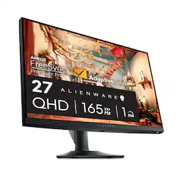 Alienware - AW2724DM Gaming Monitor - 27" QHD 180Hz w Overclock, AMD FreeSync Premium Pro, NVIDIA G-SYNC, VESA Display - B - Black/Silver