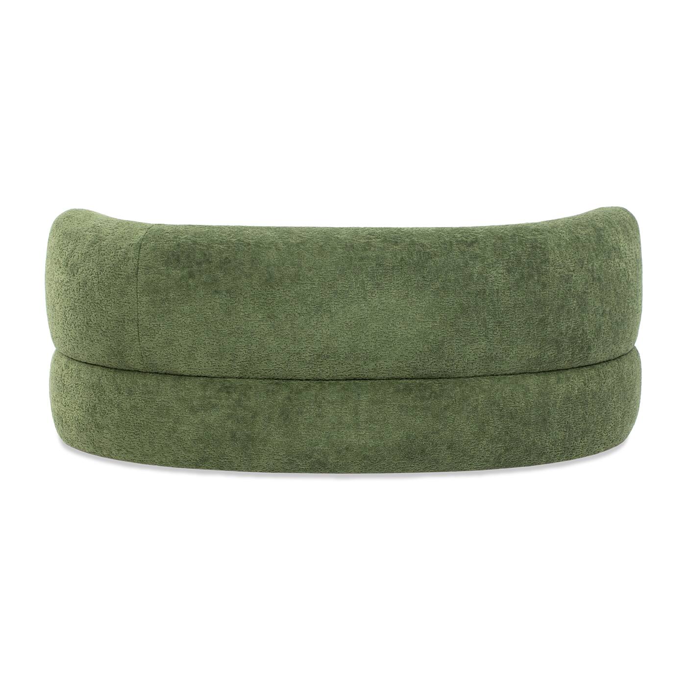 Alt View 4. Siljoy - Moss Green Curved Dog Sofa, Medium Size, Fleeced Teddy Fabric, 150 lb Capacity, Eco‑Friendly Frame - Green.