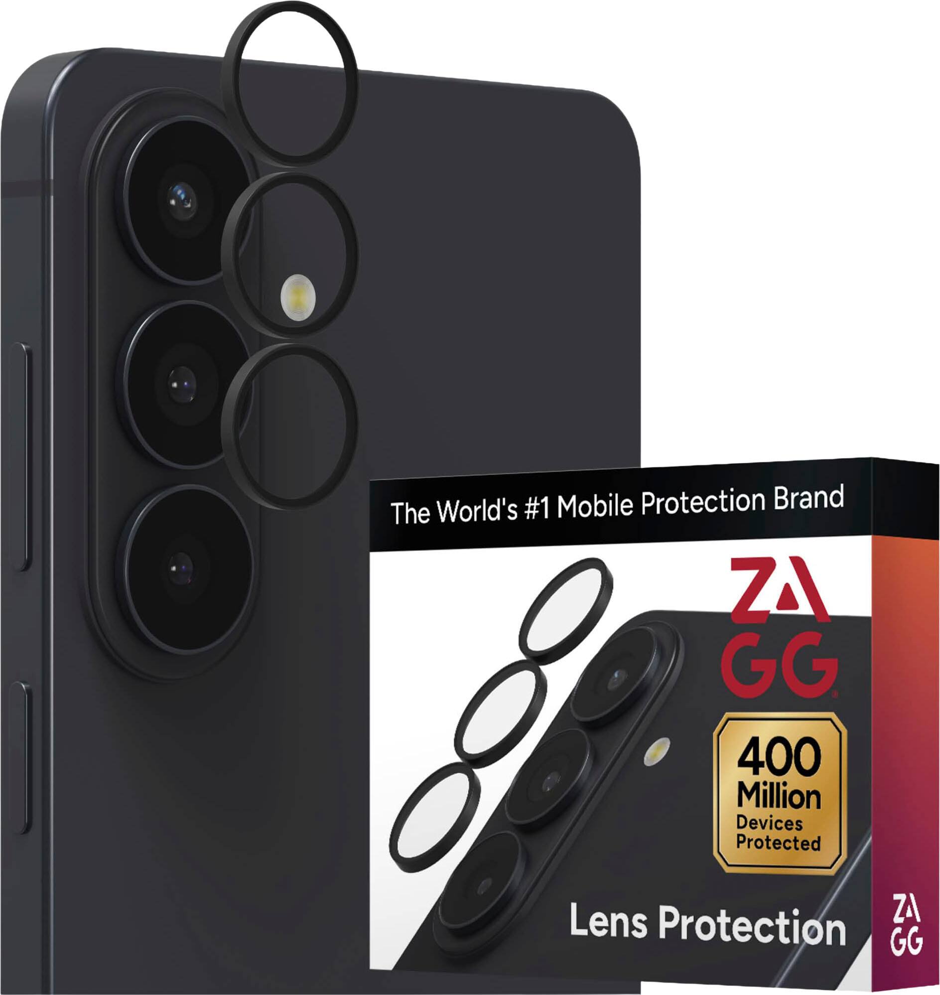 ZAGG - InvisibleShield Glass Elite Anti-Reflective Lens Protector for Samsung Galaxy S26 - Black