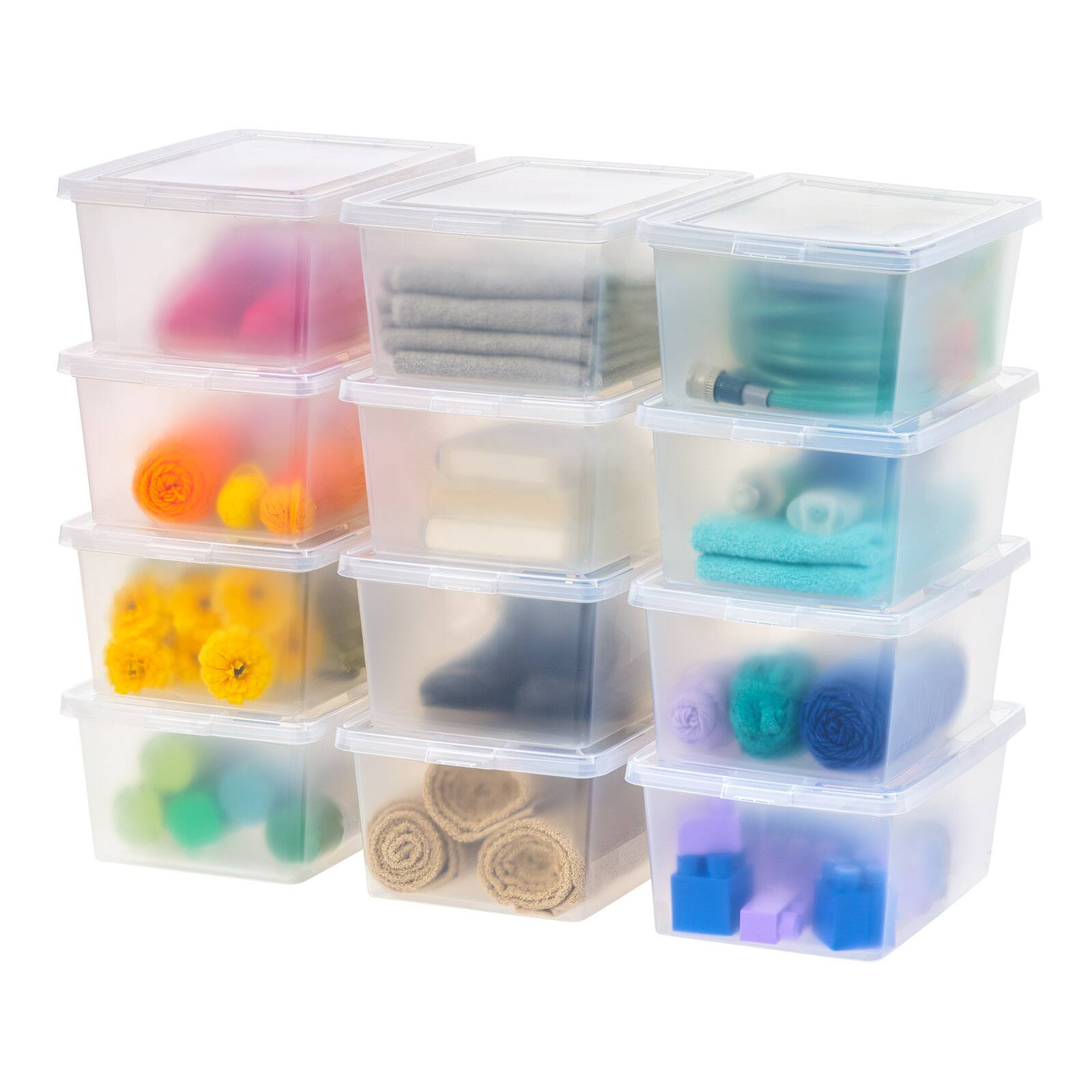 IRIS USA Plastic Storage Bin Tote Organizing Container with Latching ...