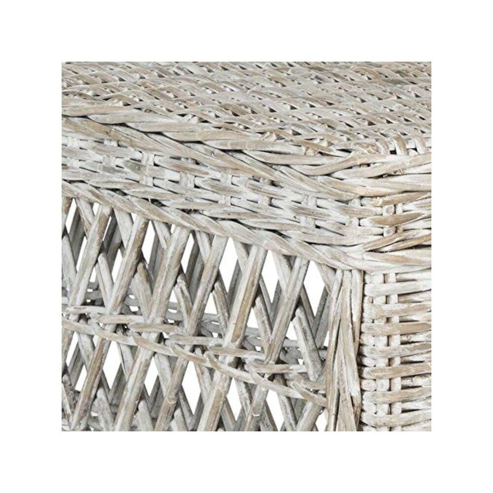 Back. Safavieh - SHILA WICKER COFFEE TABLE - White.