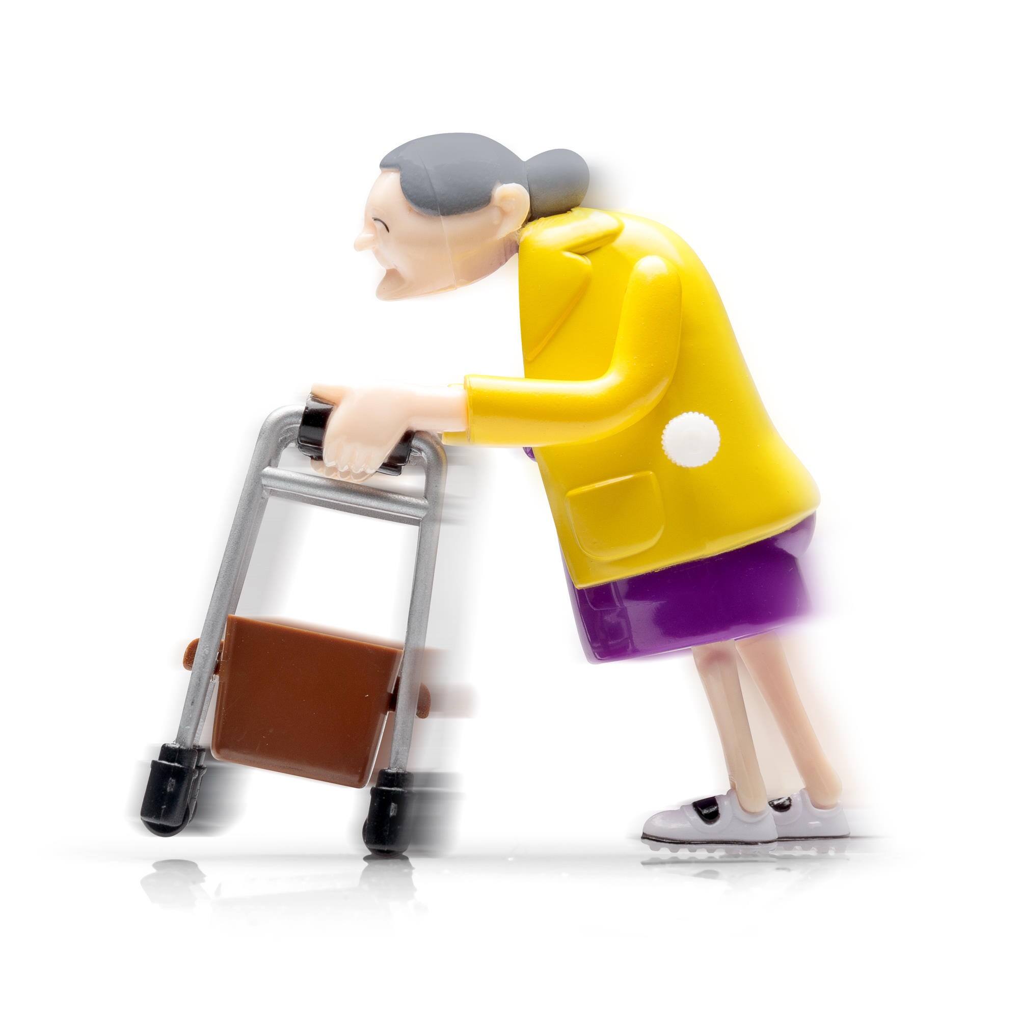 Angle. One For Fun - Clockwork Racing Grannies Set of 2, Wind-Up Novelty Racing Figures and Gag Gift Toy - Multicolor.