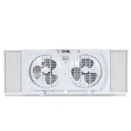 Black+Decker - 9 inch Dual Window Fan for Window Screen with 2 Speed Settings - White