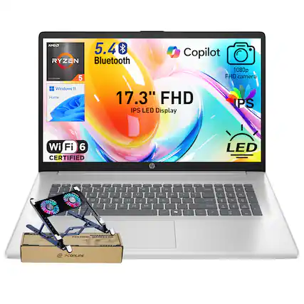 AMD Ryzen 5.4 Bluetooth
5 Copilot 1080p FHD camera
Windows 11 Home
17.3" FHD IPS LED Display
Wi-Fi 6 CERTIFIED
LED