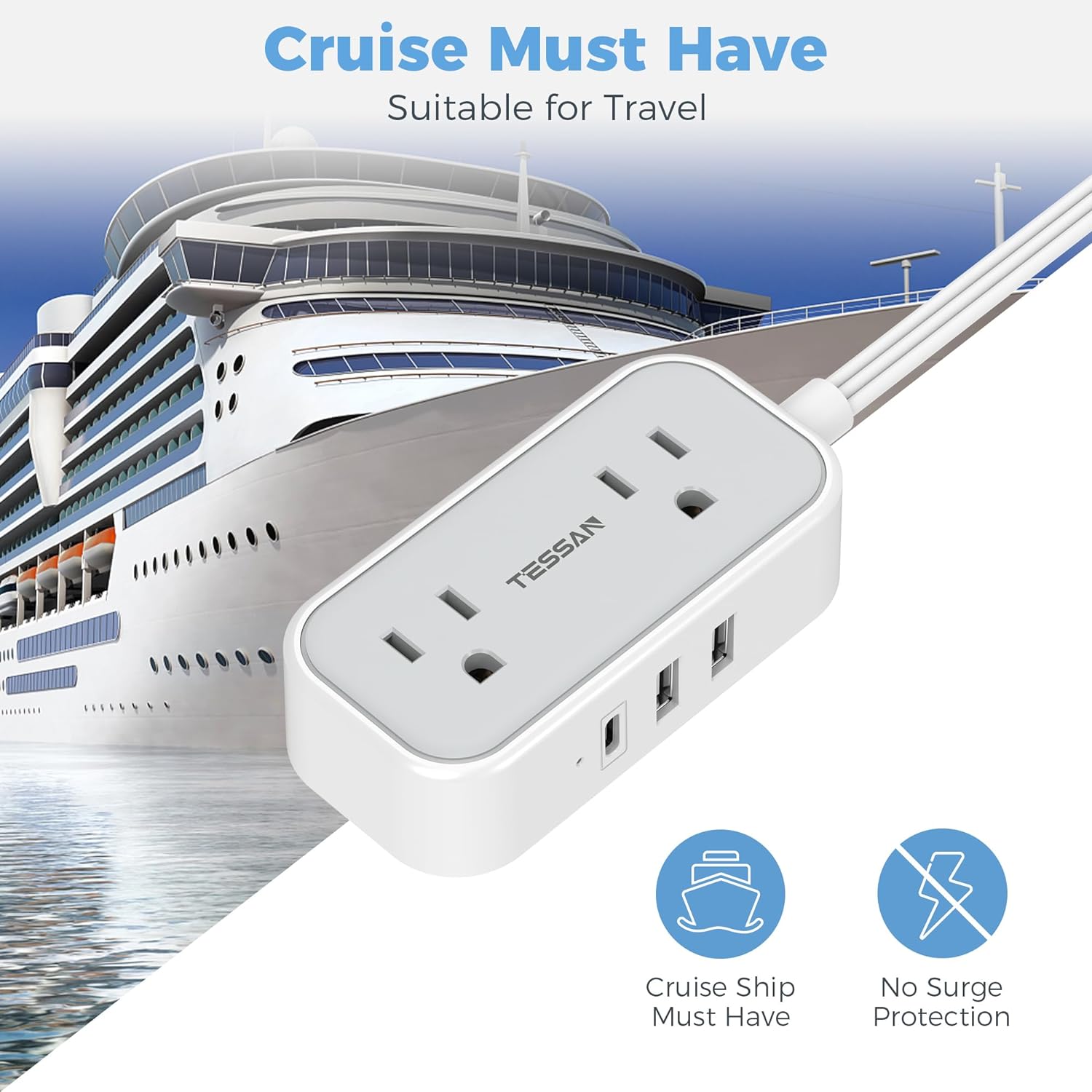Cruise Must Have  
Suitable for Travel  

Cruise Ship Must Have  
No Surge Protection
