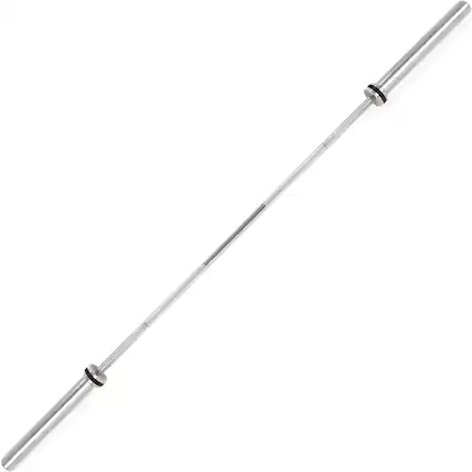 Front. Sunny Health & Fitness - 79” (6.6 ft) Olympic Barbell Bar - Silver.