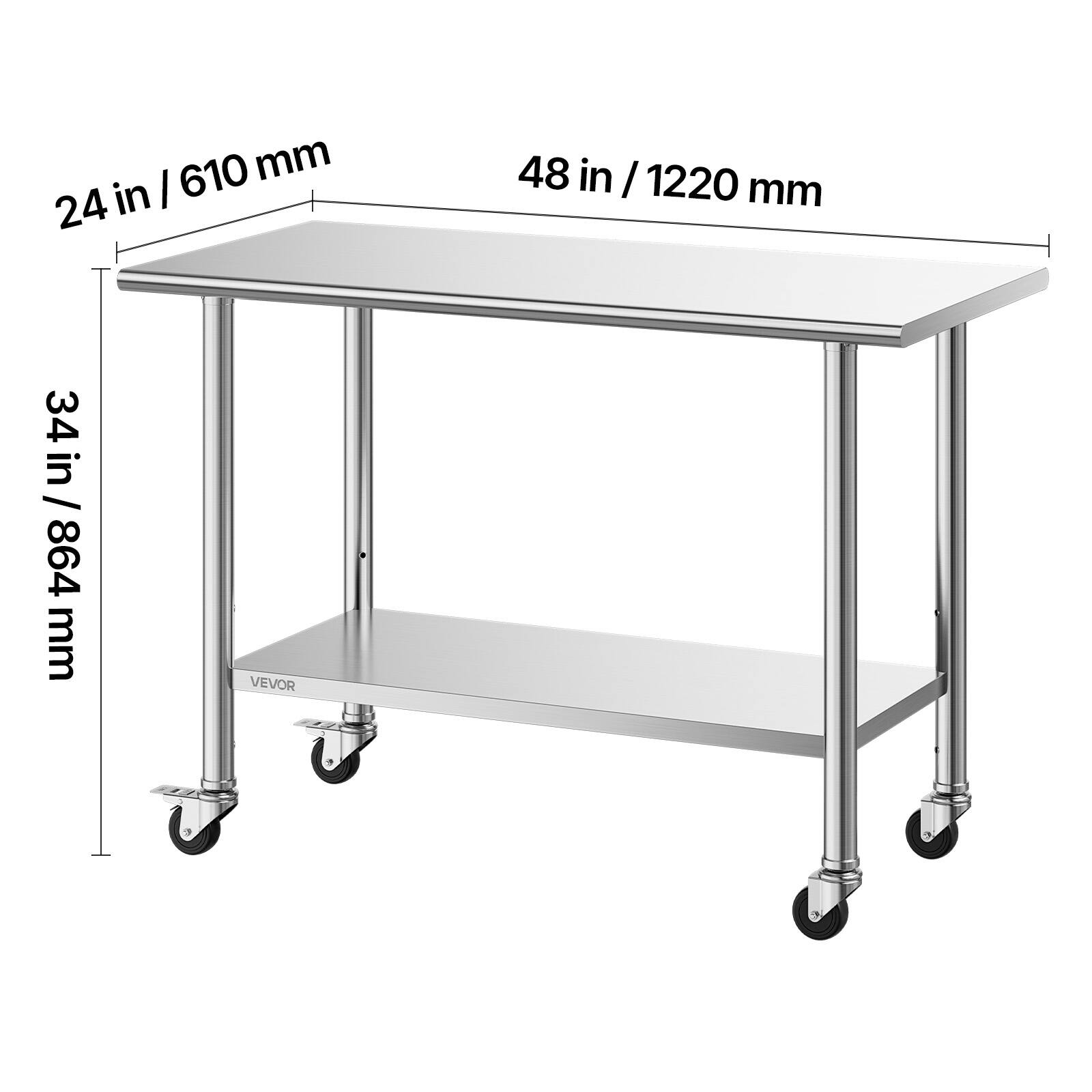 610 mm  
24 in  
48 in / 1220 mm  
34 in / 864 mm  
VEVOR
