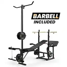 Mikolo - Weight Bench, Leg Extension and Leg Curl, Chest Fly and Preacher Curl Workout Bench - Black