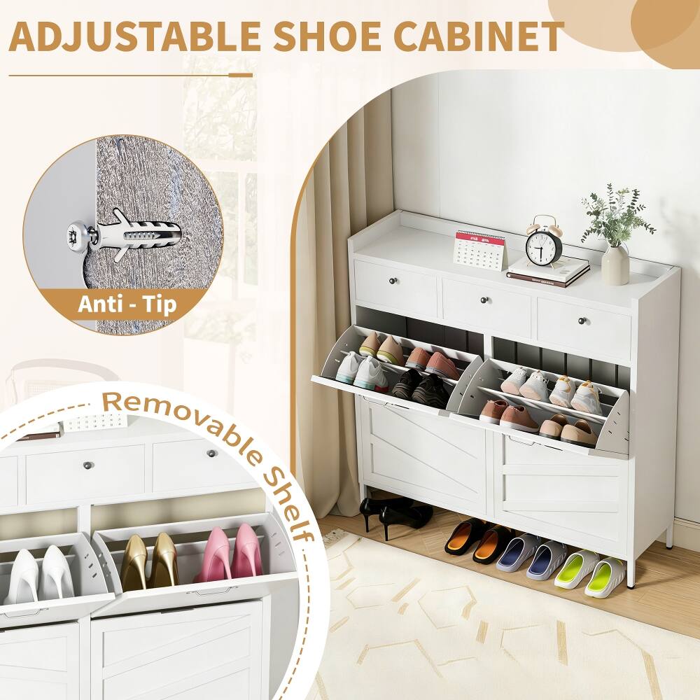 ADJUSTABLE SHOE CABINET

- Anti-Tip
- Removable Shelf