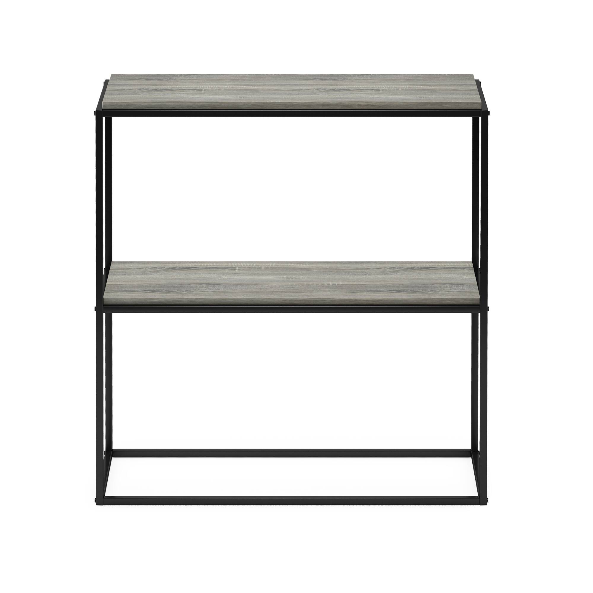 Alt View 2. Furinno - Moretti Modern Lifestyle Wide Stackable Shelf, 2-Tier - French Oak Grey.