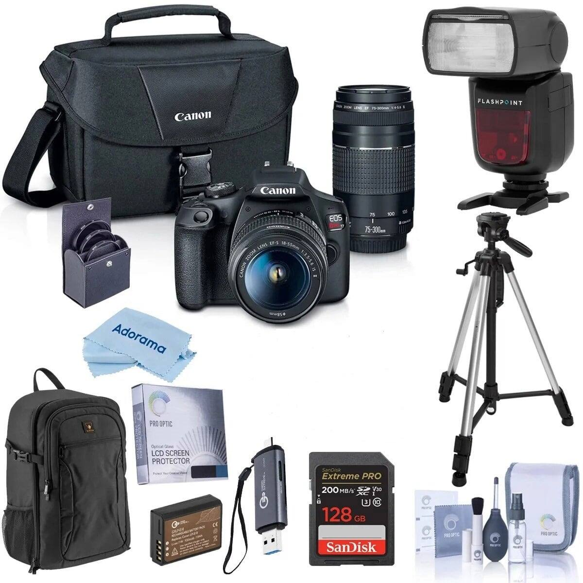 Canon  
200ml DS 75-300ml 1418 1  
FLASHPOINT  
Canon  
Adorama  
EF-S 18-55mm LENS ZOOM 1:3.5-5.6-15 CANON o58mm  
EOS  
75 100 I 75-300mm  
PRO OPTIC  
Optical Guard LCD SCREEN PROTECTOR  
CE DA  
SanDisk Extreme PRO 200 MB/s V30 XC I 6 3 0 128 GB SanDisk  
RIPC -  
PROPIC  
CFC  
PRO-SPIC