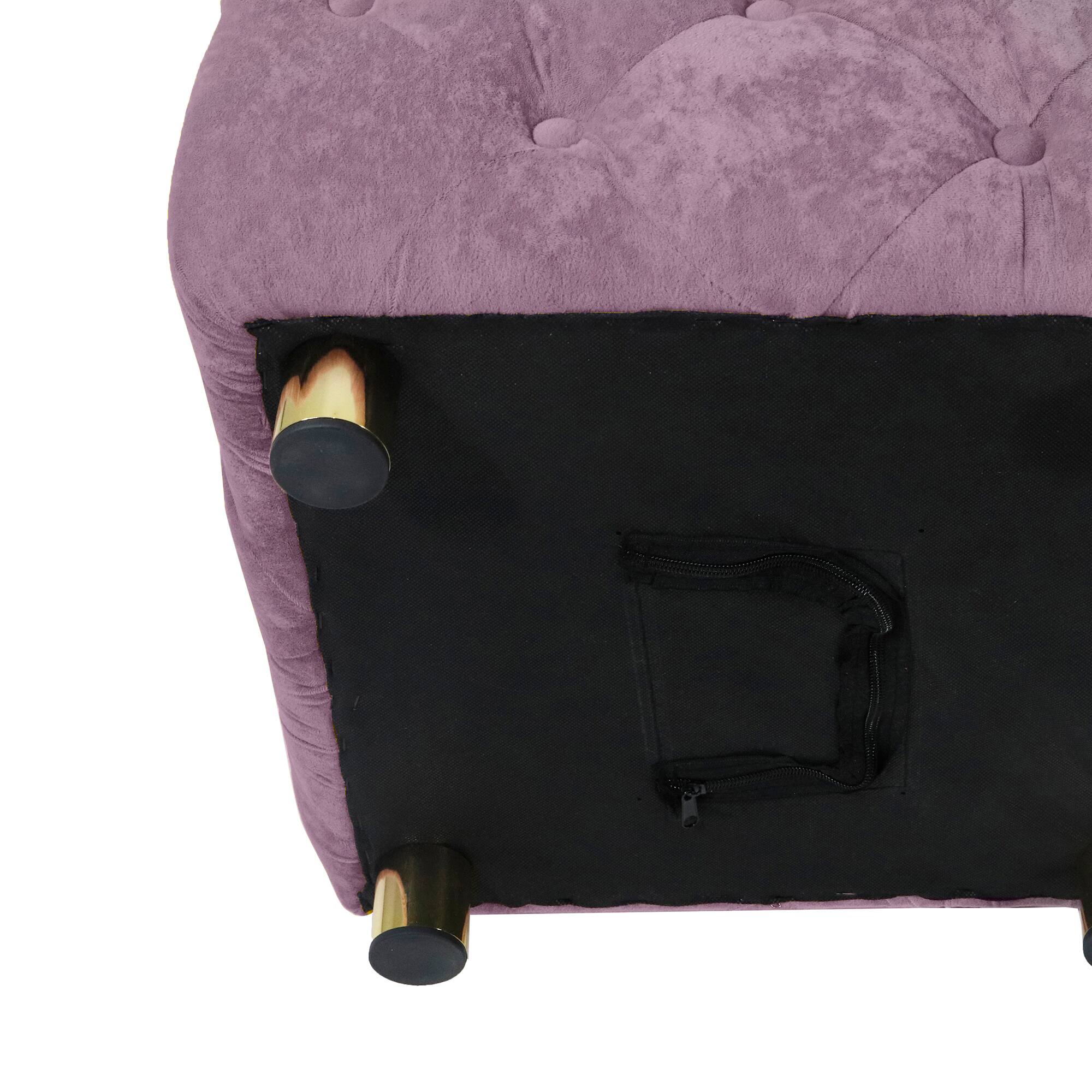 Alt View 3. GOODSILO - Modern Velvet Upholstered Ottoman with Storage, Versatile Foot Stool and End Table for Living Room and Bedroom - Purple.