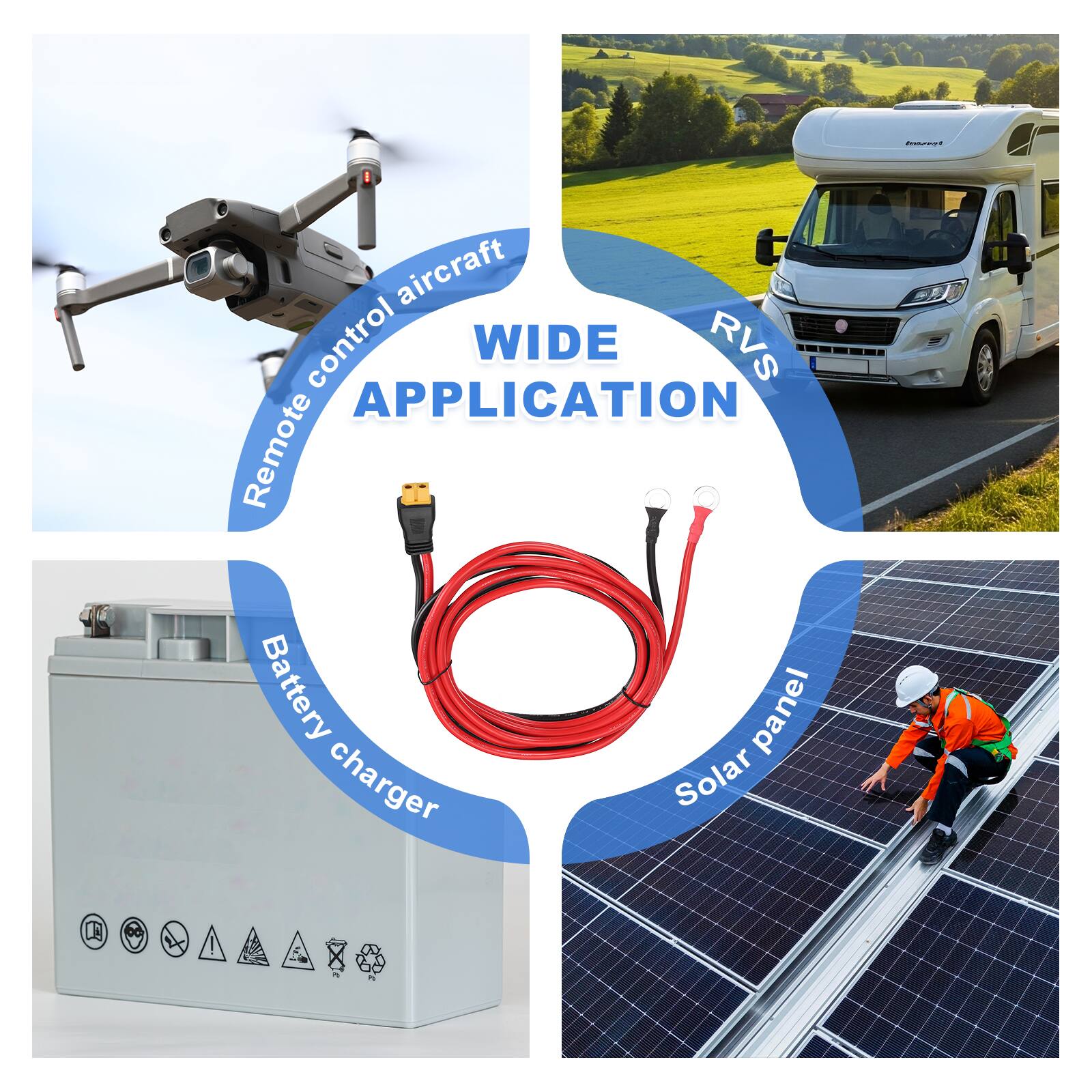 CCNd aircraft control WIDE RVS APPLICATION Remote Battery panel charger Solar