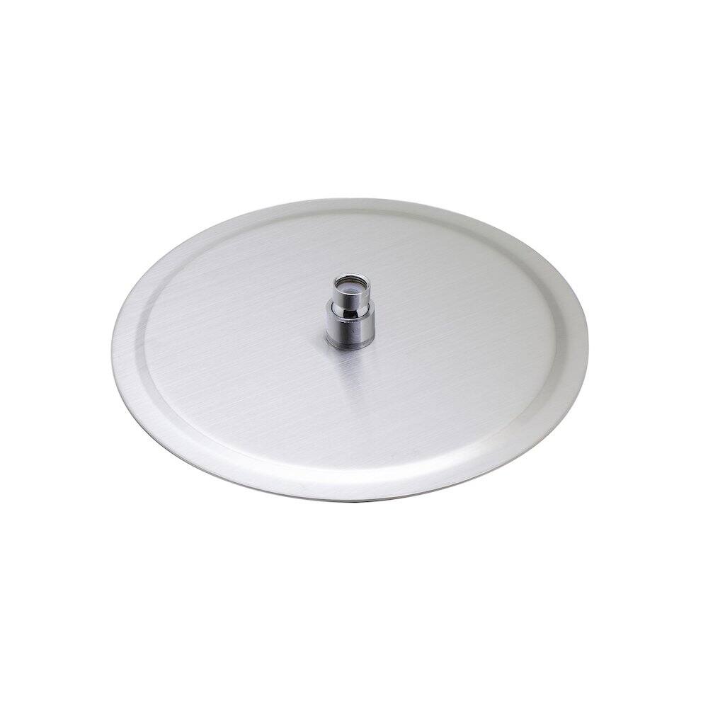 Left. Alfi - Solid Brushed Stainless Steel 12" Round Ultra Thin Rain Shower Head - Stainless Steel.