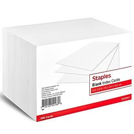 Staples - 4" x 6" Index Cards, Blank, 500/Pack - White