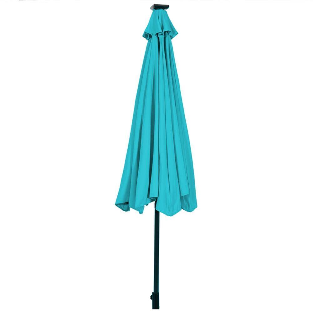 Alt View 6. Kadyn - Outdoor Garden UmbrellaMarket Umbrella10 Feet Outdoor Patio Umbrella with Bright Solar LED Lights Turquoise - Blue.