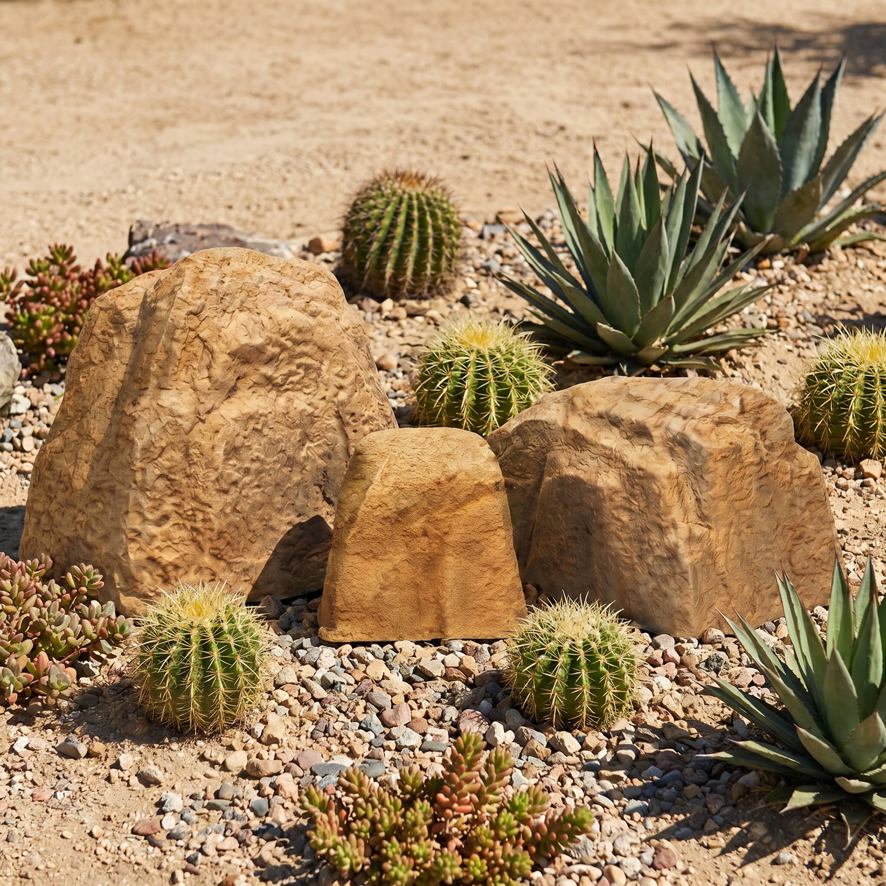 Alt View 5. Sunnydaze - 3-Piece Faux Landscape Rock Set - Sand.