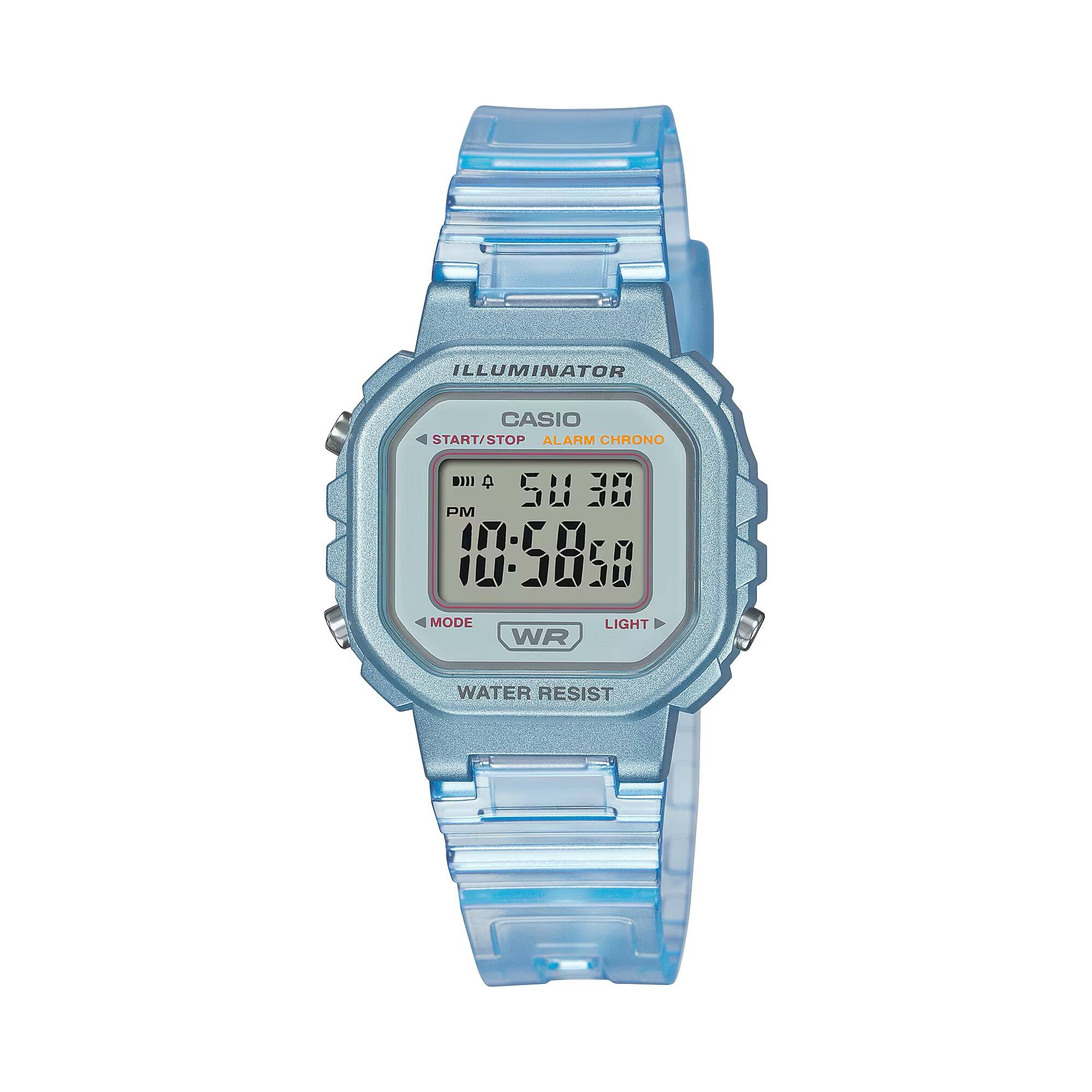 Casio - Women's Transparent Digital Watch - LA-20WHS-2ACF - Blue