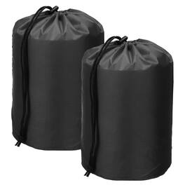 Unique Bargains - Drawstring Bag w/ Toggle & Cinch, Portable Outdoor Ditty Bag, 3x7in & 2pcs for Backpacking/Camping/Traveling - Black