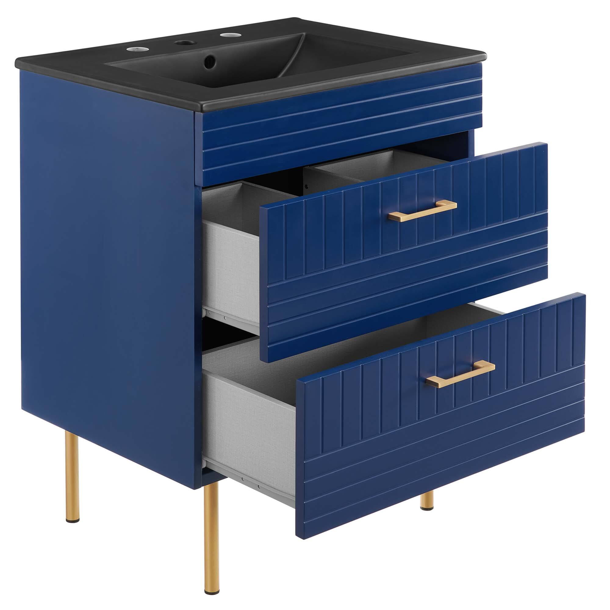 Alt View 1. Modway - Daybreak Bathroom Vanity Basin Included by Modway - Blue Black.