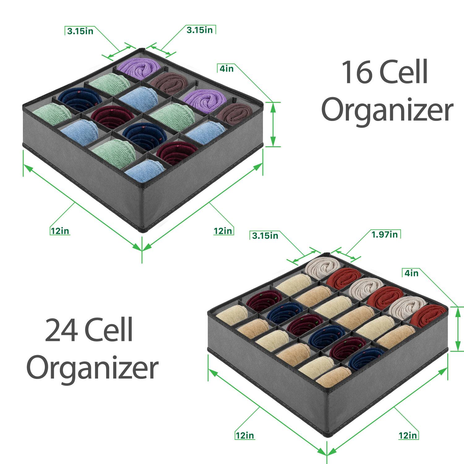 3.15in 3.15in 4in 16 Cell Organizer 12in 12in 3.15in 1.97in 4in 24 Cell Organizer 12in 12in